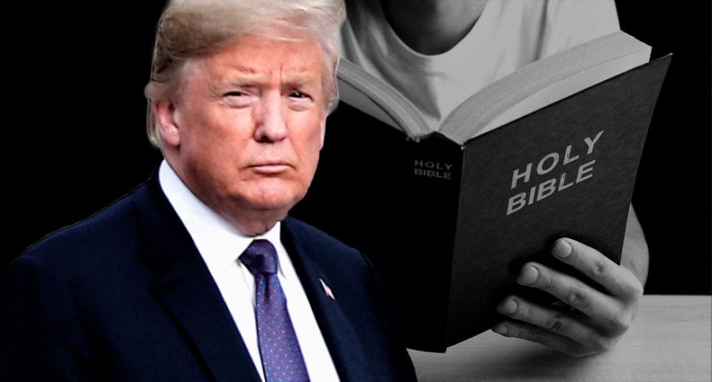 Trump with Bible class i the school
